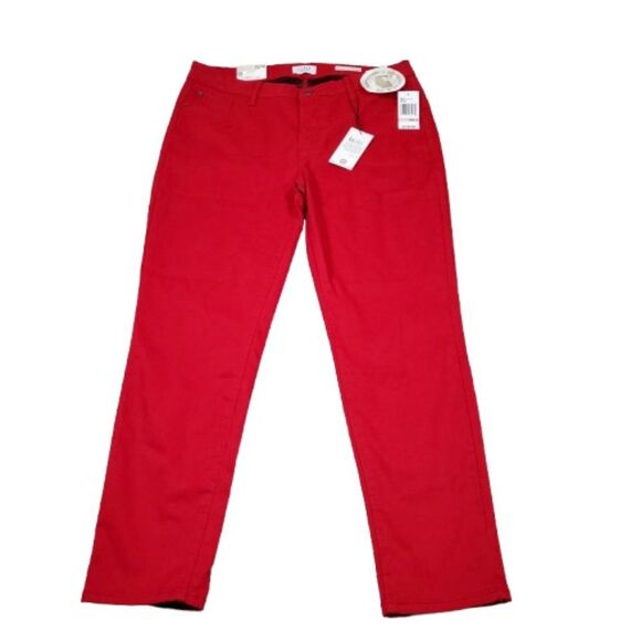 Curve Appeal Twill Minimalist Jegging Pants Stretch Red Women's Size 12 31 - Picture 1 of 8